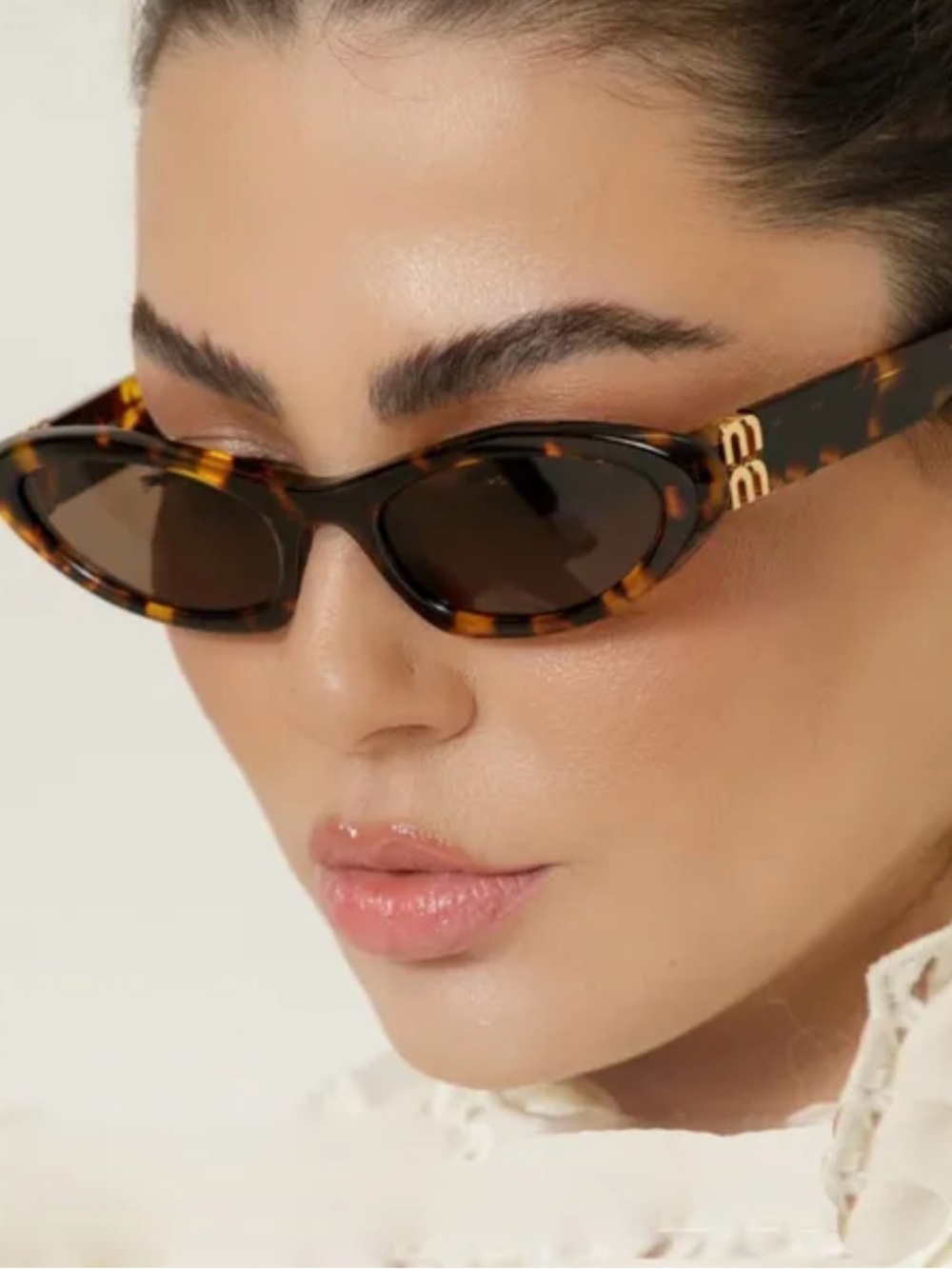 Miu Miu Tortoiseshell Oversized Square Sunglasses - Brown - Picture 5 of 6